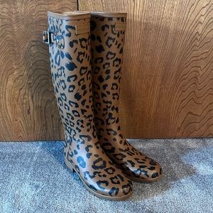 Hunter Leopard Print Rain Boots